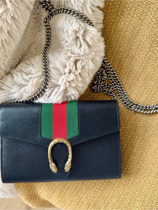 Gucci Other - GUCCI Dionysus Black bag with Green and Red iconic Gucci web